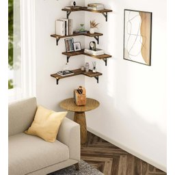 Conjunto de 4 Prateleiras de Canto Flutuantes - 5