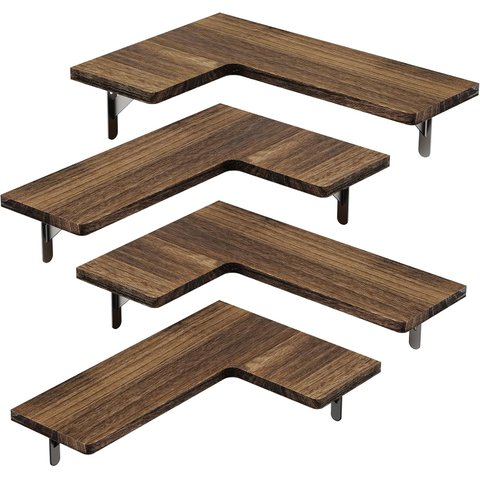 Conjunto de 4 Prateleiras de Canto Flutuantes