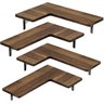 Conjunto de 4 Prateleiras de Canto Flutuantes - 1