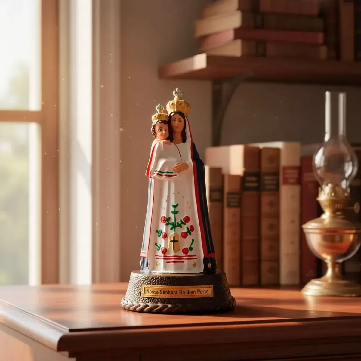Ver imagem 3 de Imagem de Nossa Senhora do Bom Parto de Borracha Inquebrável - 22 cm