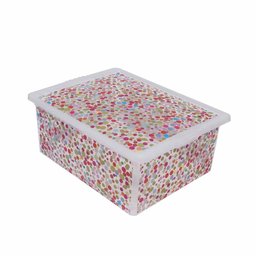 Caixa Organizadora São Bernardo em Plástico Cristal Poá Colorida 17L - 3