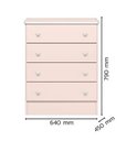 Ver imagem 2 de Cômoda Roupas Quarto Infantil Bebê 4 Gavetas Doce Sonho Cod.777