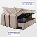 Ver imagem 6 de Sofá Baú sem Caixa Retrátil 1,60m Softgel Bonnie Boucle Bege Claro Cama Inbox