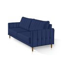 Ver imagem 2 de Sofá Living Biagio 1,70m Veludo Pés Madeira Espuma D-28:azul