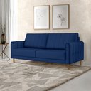 Ver imagem 1 de Sofá Living Biagio 1,70m Veludo Pés Madeira Espuma D-28:azul