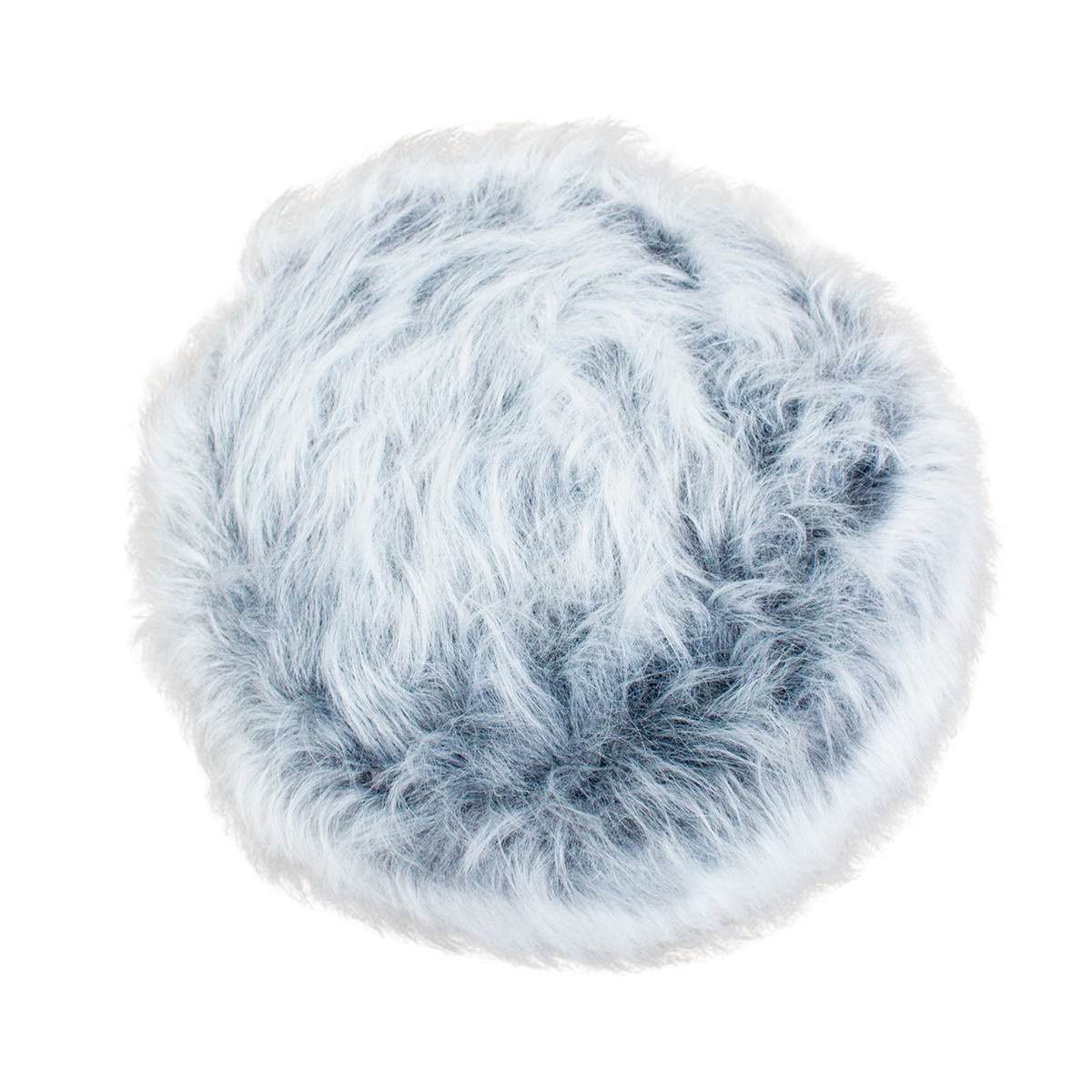 Kit 2 Puff Decorativo Redondo Pelúcia Cinza Jylcrom - 3