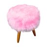 Puff Decorativo Redondo Pelúcia Rosa Jylcrom - 4