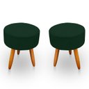 Ver imagem 1 de Kit 2 Puff Decorativo Redondo Verde  Jylcrom