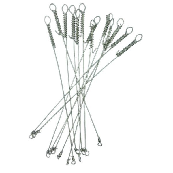 Kit 100 Encastoador Pesca Empate Aço Rígido Inox 26x5 - 1