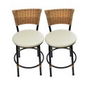 Ver imagem 1 de Kit 2 Banquetas Baixa de Cozinha Encosto Junco