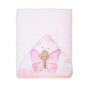 Toalha de Banho Bebe Soft Papi Amiguinhos: Borboleta Rosa
