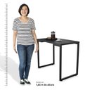 Ver imagem 5 de Mesa de Cozinha Bistrô Porto Preto 90cm com 2 Banquetas Industriais Maviê Branco/Preto - Mpozenato