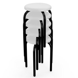 Mesa de Cozinha Bistrô Porto Preto 90cm com 2 Banquetas Industriais Maviê Branco/Preto - Mpozenato - 7