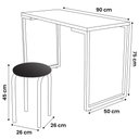 Ver imagem 4 de Mesa de Cozinha Bistrô Porto Preto 90cm com 2 Banquetas Industriais Maviê Branco/Preto - Mpozenato
