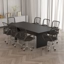 Ver imagem 1 de Mesa para Reunião 8 Lugares 220x100cm Preto