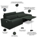 Ver imagem 6 de Sofá 4 Lugares Rettrátil Reclinável Elétrico 284cm Mazi L06 Couro Verde Escuro - Lyam Decor