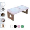 Comedouro Elevado Duplo Cachorro Pet Mdf Colors Rose - 1