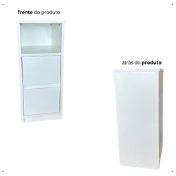 Mesa de Cabeceira Estreito 2 Gavetas e Nicho para Quarto Pequeno Multiuso Lateral Cama Apoio - 5