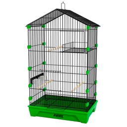 Gaiola Travas Plásticas Malha Fina para Periquito Quatiguá:preto+verde - 1