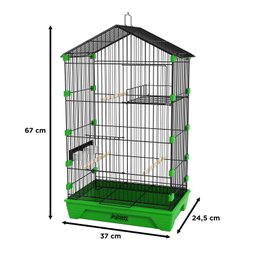 Gaiola Travas Plásticas Malha Fina para Periquito Quatiguá:preto+verde - 2