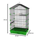 Ver imagem 2 de Gaiola Travas Plásticas Malha Fina para Periquito Quatiguá:preto+verde