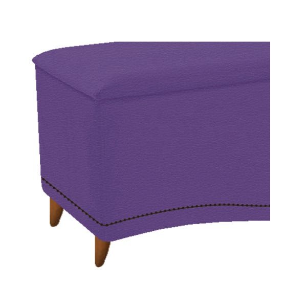 Calçadeira Estofada Yasmim 90cm Solteiro Corano Roxo - Adj Decor - 2