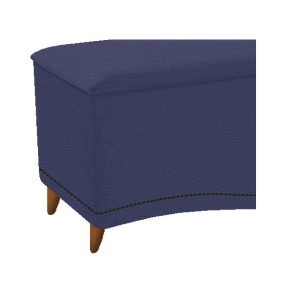 Kit Cabeceira e Calçadeira Yasmim 140 cm Casal Corano Azul Marinho - ADJ Decor - 6