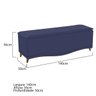 Kit Cabeceira e Calçadeira Yasmim 140 cm Casal Corano Azul Marinho - ADJ Decor - 5