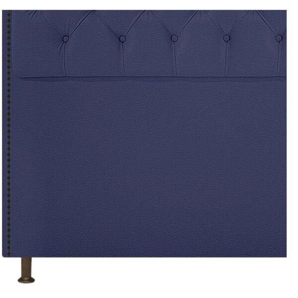 Kit Cabeceira e Calçadeira Yasmim 140 cm Casal Corano Azul Marinho - ADJ Decor - 8