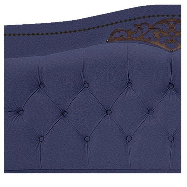 Kit Cabeceira e Calçadeira Yasmim 140 cm Casal Corano Azul Marinho - ADJ Decor - 7