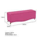 Ver imagem 5 de Kit Cabeceira e Calçadeira Yasmim 140 cm Casal Suede Pink - ADJ Decor