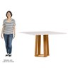 Mesa de Jantar Quadrada 135cm Tampo MDF Vidro Trevisan N02 Ypê/Off White - Mpozenato - 5