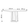 Mesa de Jantar Quadrada 135cm Tampo MDF Vidro Trevisan N02 Ypê/Off White - Mpozenato - 4