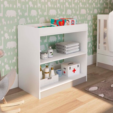 Cômoda Multiuso Trocador de Fraldas 85cm Branco