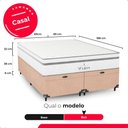 Ver imagem 6 de Cama Box Baú Casal Bipartido Bege + Colchão Paris Branco Suede Bege/branco