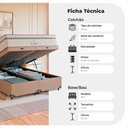 Ver imagem 5 de Cama Box Baú Casal Bipartido Bege + Colchão Paris Branco Suede Bege/branco