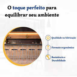 Kit 5 Banquetas para Balcão Flórida Prata Bistrô Ilhas Cozinha Gourmet Bares - 3