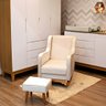 Poltrona de Amamentação Aquila Balanço + Puff - Élpis Móveis - Linho Bege - 2