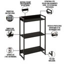 Ver imagem 6 de Kit Escritório Estante Areta 3 Prateleiras com Mesa Industrial Aspen 150cm C01 Onix - Lyam Decor