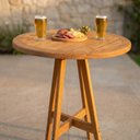 Ver imagem 1 de Mesa Bistrô Alta Redonda 80cm Madeira Maciça Área Externa Varanda Gourmet – Arveni