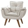Kit 2 Poltronas Decorativas Opala Suede Creme para Sala de Estar Luxo Escritório Quarto - 2