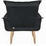 Kit 2 Poltronas Decorativas Opala Suede Preto para Sala de Estar Luxo Escritório Quarto - 6