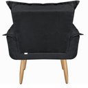 Ver imagem 6 de Kit 2 Poltronas Decorativas Opala Suede Preto para Sala de Estar Luxo Escritório Quarto