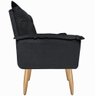 Kit 2 Poltronas Decorativas Opala Suede Preto para Sala de Estar Luxo Escritório Quarto - 5