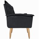 Ver imagem 5 de Kit 2 Poltronas Decorativas Opala Suede Preto para Sala de Estar Luxo Escritório Quarto