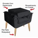 Ver imagem 7 de Kit 2 Poltronas Decorativas Opala Suede Preto para Sala de Estar Luxo Escritório Quarto