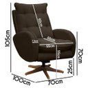 Ver imagem 7 de Poltrona de Amamentação Base Giratória e Balanço em Madeira Angra Veludo - Sofa Store:Veludo Marrom