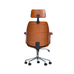 Cadeira de Escritório Ergonômica Giratória Fratini Kopenhagen Presidente Office Apoio Cabeça Marrom - 6