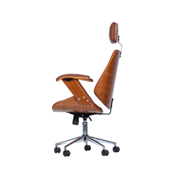 Cadeira de Escritório Ergonômica Giratória Fratini Kopenhagen Presidente Office Apoio Cabeça Marrom - 5