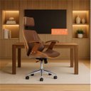 Ver imagem 1 de Cadeira de Escritório Ergonômica Giratória Fratini Kopenhagen Presidente Office Apoio Cabeça Marrom